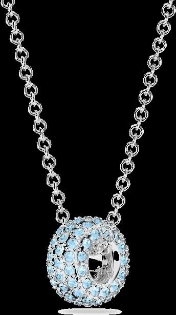 Collier Swarovski pour Femme 5642886, Chaîne Rhodiée avec Cristaux Bleus vue 4