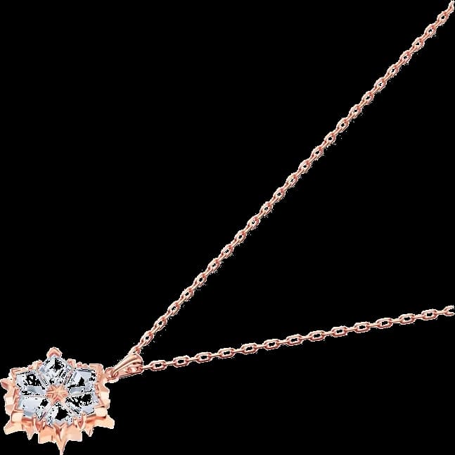 Collier Swarovski Magic 5428431 pour Femme, Pendentif Flocon de Neige en Plaqué Or Rose avec Cristaux Blancs vue 2