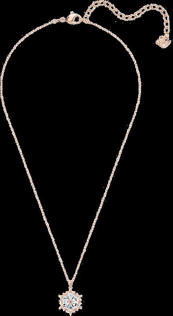 Collier Swarovski Magic 5428431 pour Femme, Pendentif Flocon de Neige en Plaqué Or Rose avec Cristaux Blancs vue 3