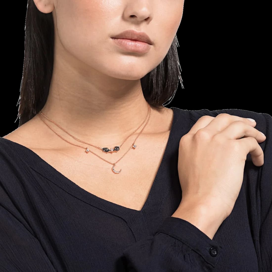 Collier Swarovski Prosperity 5491565 en plaqué or rose avec cristaux multicolores - Pour Femme vue 7