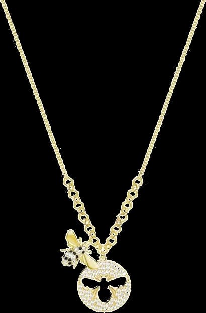 Collier Swarovski Lisabel 5365641 en plaqué or jaune avec pendentif abeille et cristaux - Pour Femme