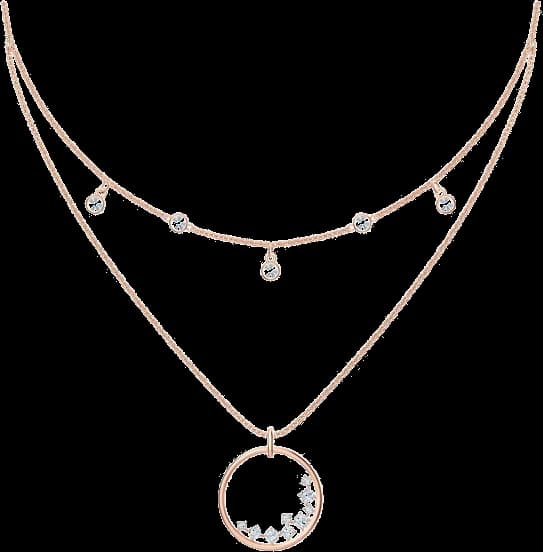 Collier Swarovski North 5493390 pour Femme en plaqué or rose avec cristaux blancs