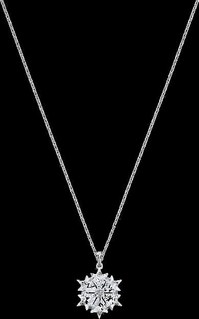Pendentif Flocon de Neige Swarovski 5428432, Plaqué Rhodium Argenté pour Femme