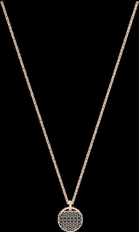 Collier Swarovski Ginger 5347296 pour Femme, plaqué or rose avec cristal noir