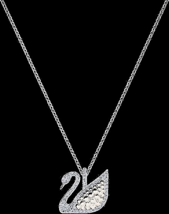 Collier Swarovski Iconic Swan 5411791 en rhodium avec perles et cristaux blancs pour femme