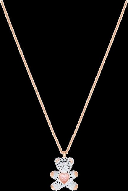 Collier Swarovski Teddy 5452026 en plaqué or rose avec cristaux pour femme
