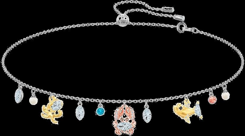 Collier Choker Swarovski Ocean 5480781 pour Femme, Plaqué Rhodium avec Cristaux Multicolores