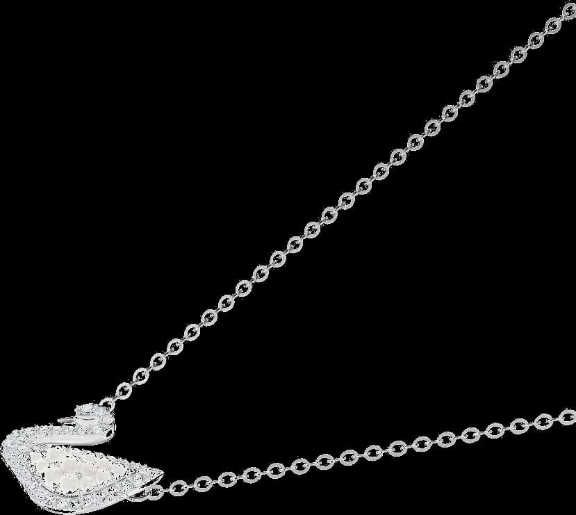 Collier Swarovski Iconic Swan 5416605 en plaqué rhodium, perles et cristaux blancs pour femme vue 3