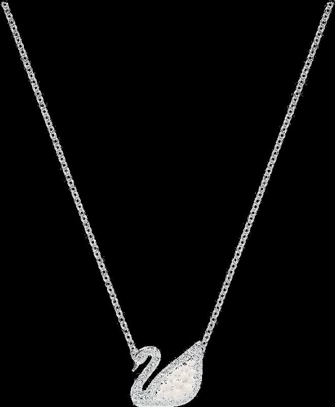 Collier Swarovski Iconic Swan 5416605 en plaqué rhodium, perles et cristaux blancs pour femme
