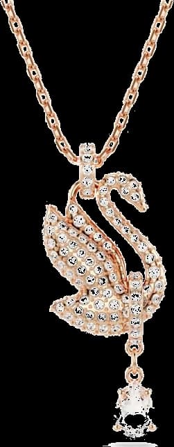 Collier Swarovski Swan 5714903 en plaqué or rose avec cristaux blancs pour femme