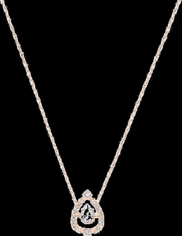 Collier Swarovski Sparkling Dance 5451993 pour Femme, Plaqué Or Rose avec Cristaux Blancs