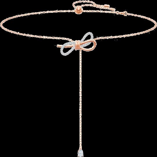 Collier Swarovski Lifelong 5447082 en Y plaqué or rose avec cristaux blancs pour femme