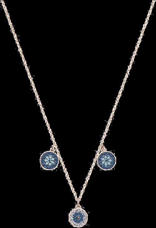 Collier Swarovski Luckily 5429129 en plaqué or rose avec cristaux bleus et blancs pour femme