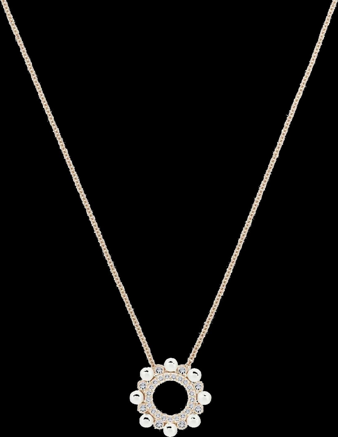Collier Swarovski Major 5429963 en plaqué or rose avec perles et cristaux blancs pour femme