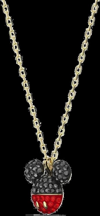 Collier Swarovski Mickey & Minnie 5559176 en plaqué or, cristaux noirs et rouges pour femme vue 2