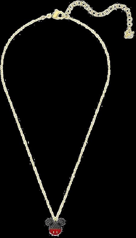 Collier Swarovski Mickey & Minnie 5559176 en plaqué or, cristaux noirs et rouges pour femme vue 3