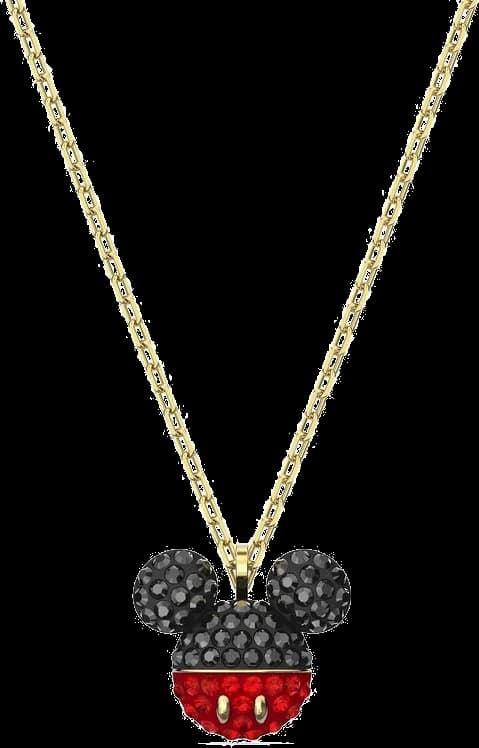 Collier Swarovski Mickey & Minnie 5559176 en plaqué or, cristaux noirs et rouges pour femme