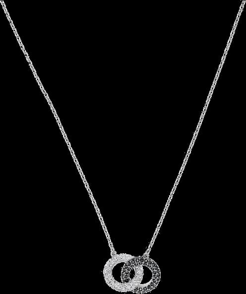 Collier Swarovski 5445706 pour Femme en Argent Rhodié avec Cristaux Blancs et Noirs