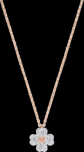 Collier Swarovski Latisha Flower 5420246 plaqué or rose pour femme, pendentif floral réversible vue 3