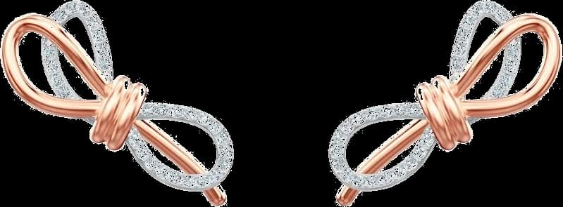 Boucles d'oreilles Swarovski Lifelong Bow 5447089 en plaqué or rose avec nœuds et cristaux blancs pour femme