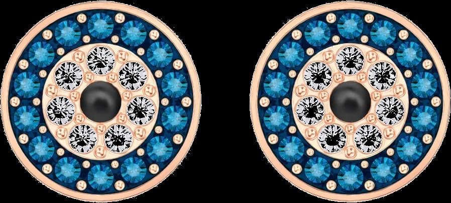 Boucles d'oreilles Swarovski Luckily Evil Eye 5377720 en plaqué or rose avec cristaux multicolores pour femme