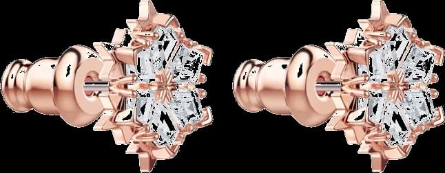 Boucles d'oreilles Swarovski Magic 5428429 en plaqué or rose, motif flocon de neige vue 3