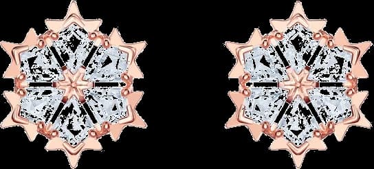 Boucles d'oreilles Swarovski Magic 5428429 en plaqué or rose, motif flocon de neige