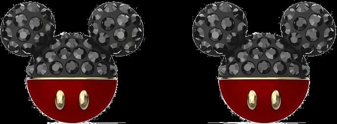 Boucles d'oreilles Swarovski 5566691 plaqué or cristaux noirs Mickey & Minnie pour femme