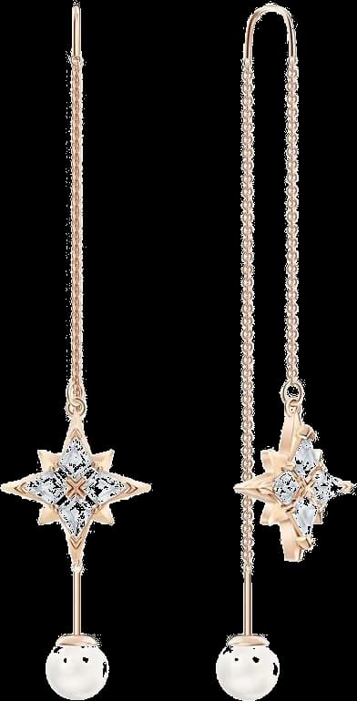 Boucles d'oreilles Swarovski Symbolic Chain 5494344 en plaqué or rose pour femme vue 2