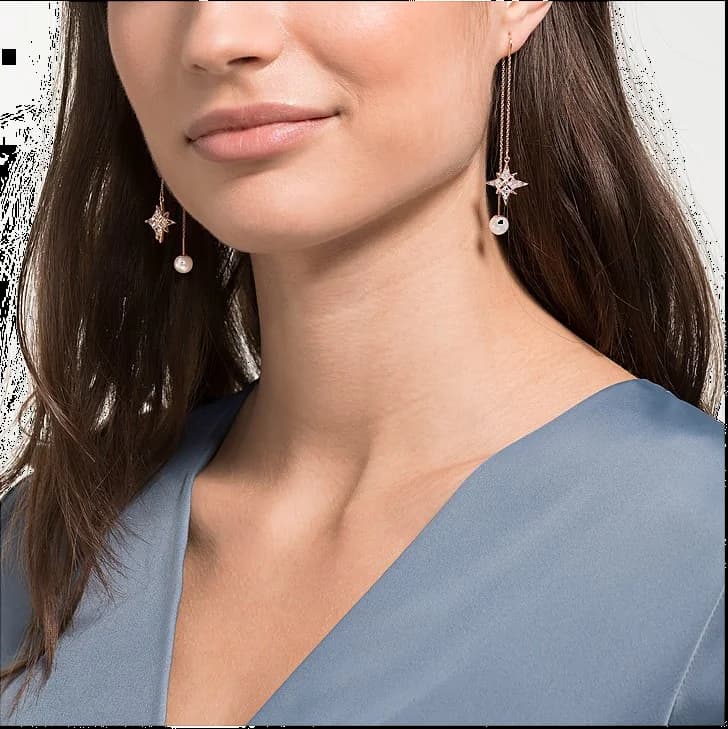 Boucles d'oreilles Swarovski Symbolic Chain 5494344 en plaqué or rose pour femme vue 4