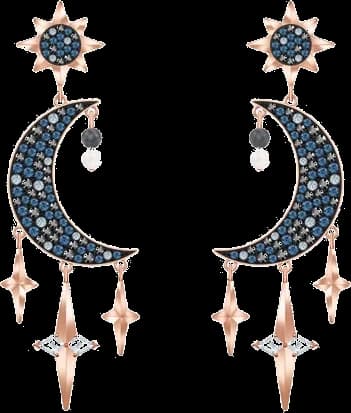 Boucles d'oreilles Swarovski Symbolic 5489536 en plaqué or rose et cristaux noir pour femme