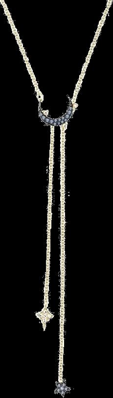 Collier Swarovski Duo Moon 5412630 en plaqué or pour femme