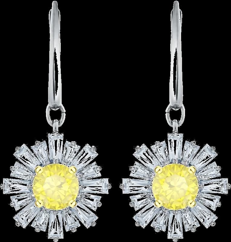 Boucles d'oreilles Swarovski Sunshine 5479914 en plaqué rhodium argenté pour femme
