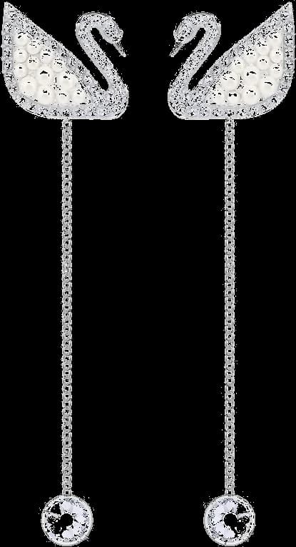Boucles d'oreilles Swarovski Iconic Swan 5429270 en métal plaqué rhodium argenté pour femme