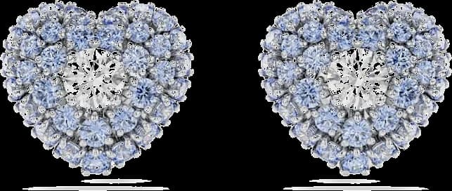 Boucles d'oreilles Swarovski Idyllia 5683576 pour femme, plaqué rhodium avec cœurs et cristaux bleus et blancs