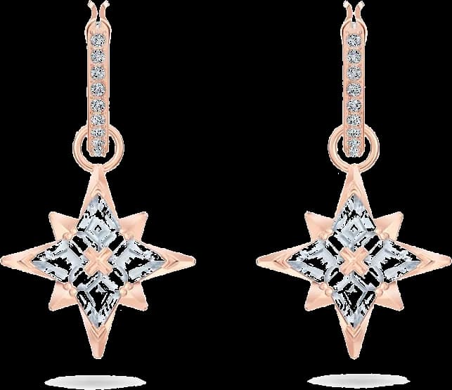 Boucles d'oreilles Swarovski Symbolic Star 5494337 en plaqué or rose avec cristaux, pour femme