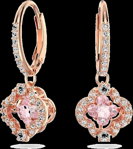 Boucles d'oreilles Swarovski Una 5516477 en plaqué or rose avec cristaux blancs et roses - Pour Femme