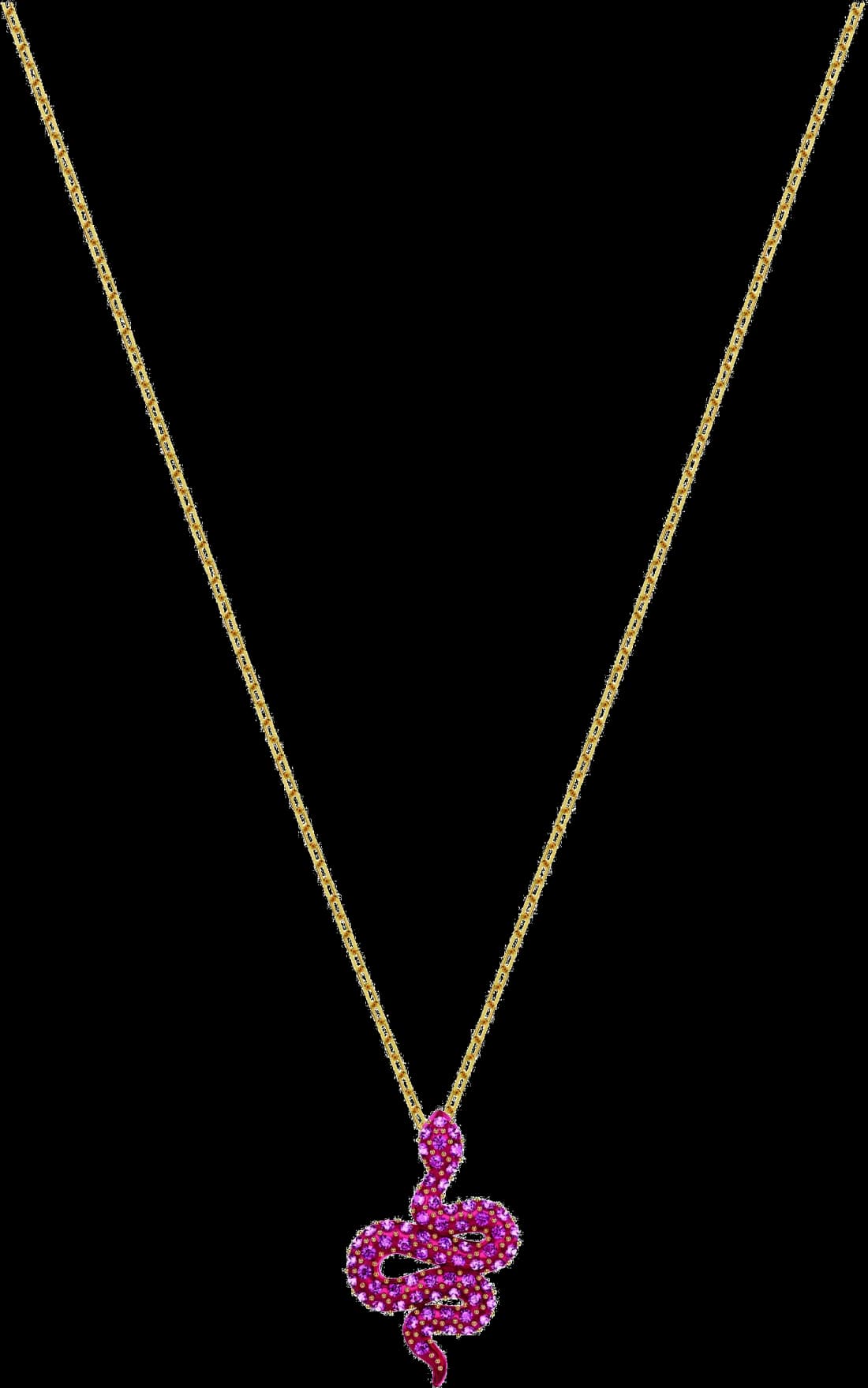 Collier Swarovski Leslie 5438407 en plaqué or rose avec serpent et cristaux rouges pour femme