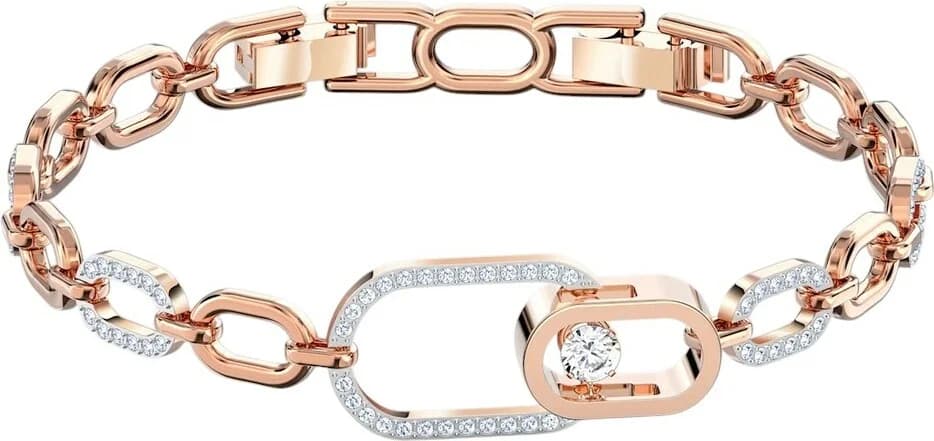 Bracelet Swarovski Sparkling Dance 5554217 pour Femme, plaqué or rose avec cristaux blancs