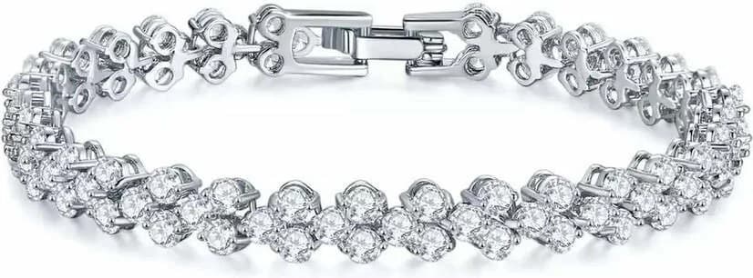 Bracelet Swarovski Tennis 1003232 pour Femme en Argent Rhodié et Cristaux Blancs