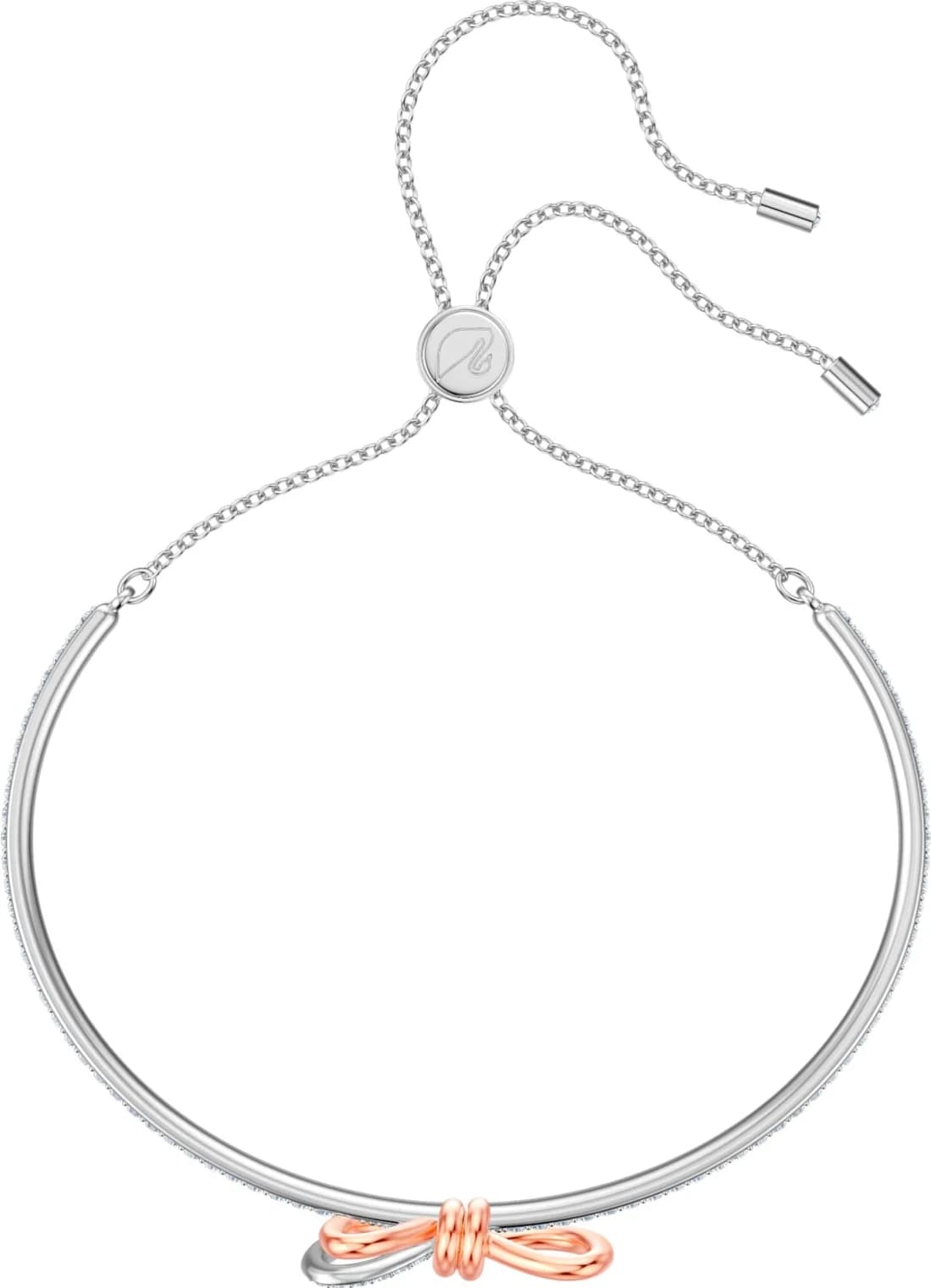 Bracelet pour femme Swarovski Lifelong Bow 5447079 en métal plaqué rhodium avec cristaux blancs vue 2