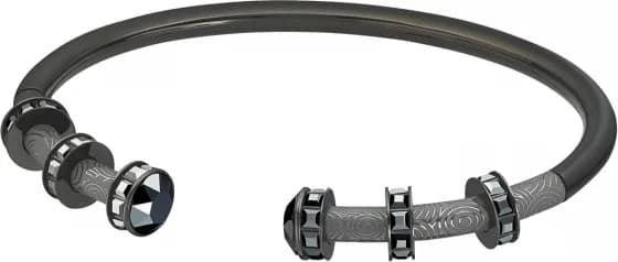 Bracelet homme Swarovski My Hero 5495501 en métal plaqué rhodium noir et cristaux