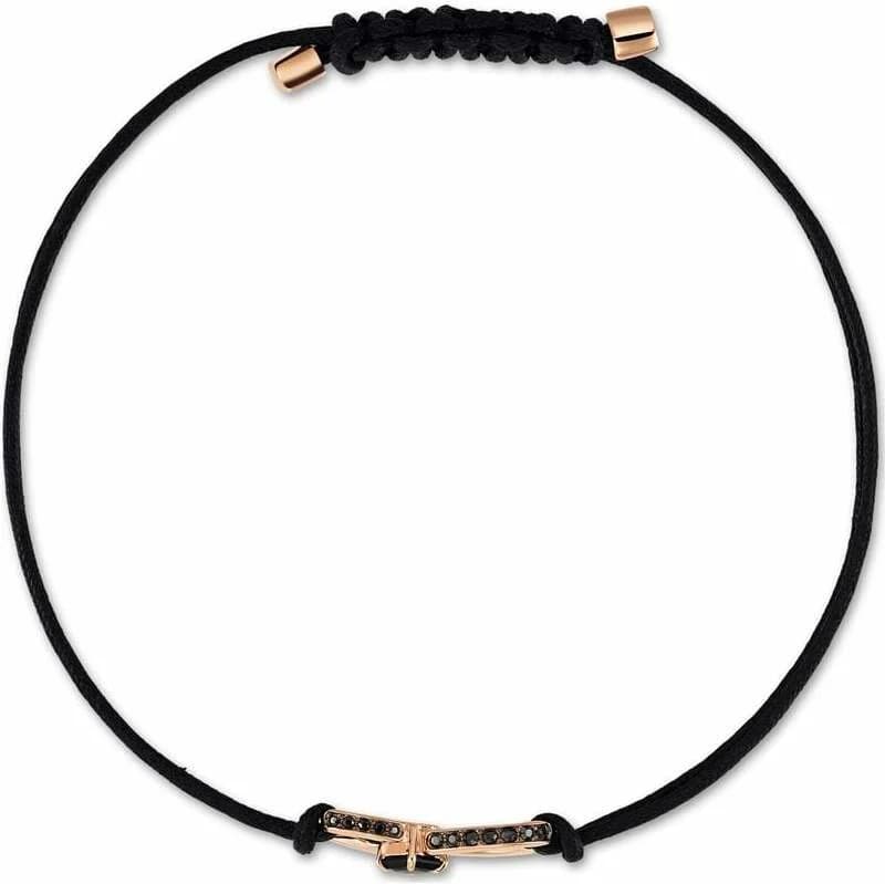 Bracelet Swarovski Infinity 5533721 unisexe, pendentif infini plaqué or rose sur cordon noir vue 2
