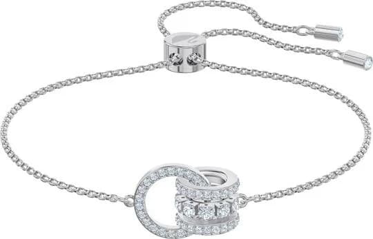 Bracelet Swarovski Further 5498999 pour femme, plaqué rhodium argenté avec cristaux blancs
