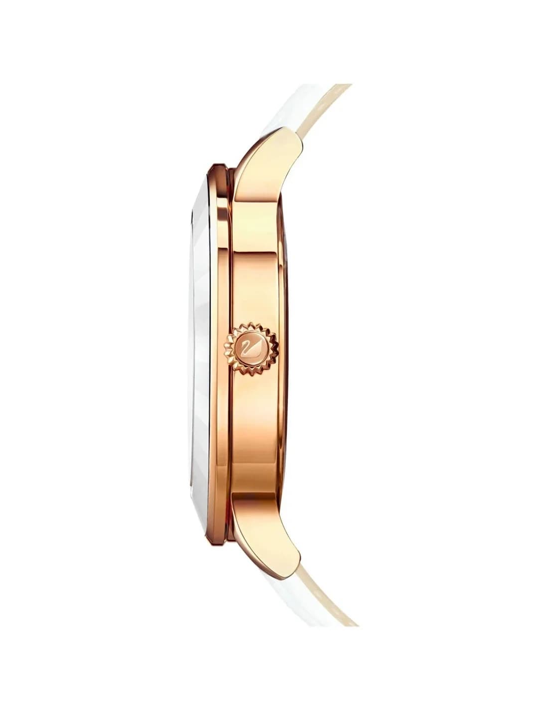 Attache bracelet Swarovski 5414416 en cuir blanc avec fermoir boucle ardillon, finition souple et chic