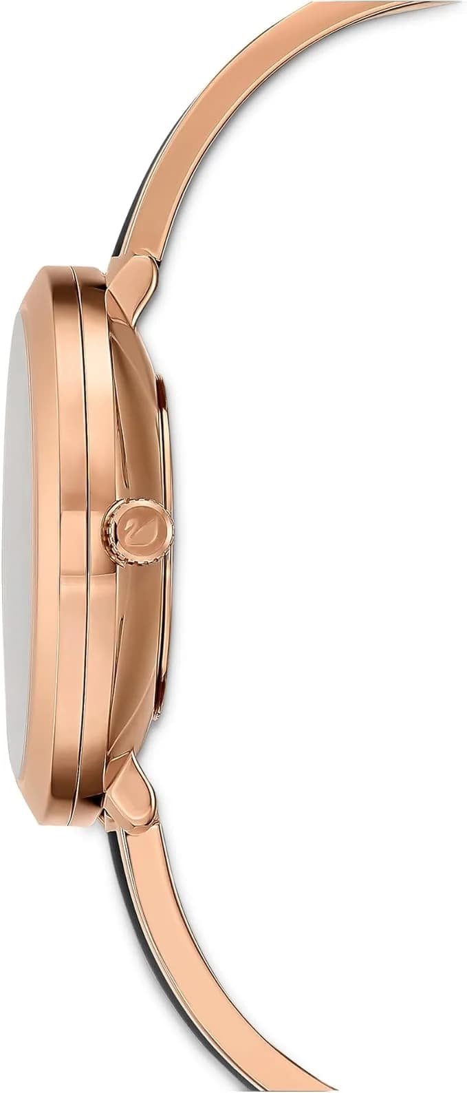 Attache bracelet Swarovski 5580530 en acier inoxydable noir avec fermoir déployant double sécurité et maillons bicolores or rose