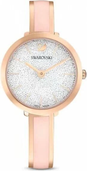 Garde-temps Swarovski 5642221 avec cadran nacre blanc et index cristal taille brillant sur fond argenté