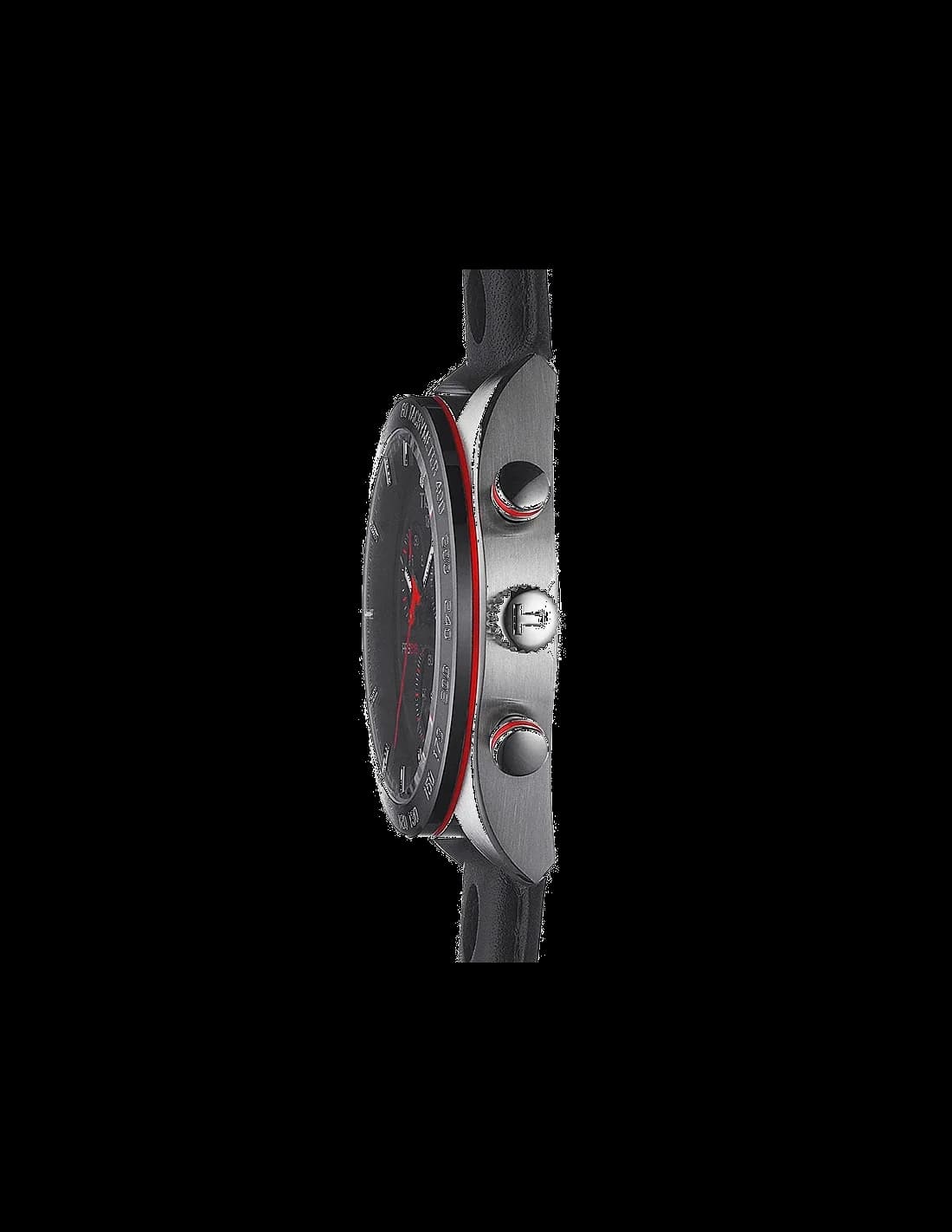 Visage cadran Tissot T1004171605100 affichant compteurs 30 minutes et 12 heures, aiguilles squelettes luminescentes