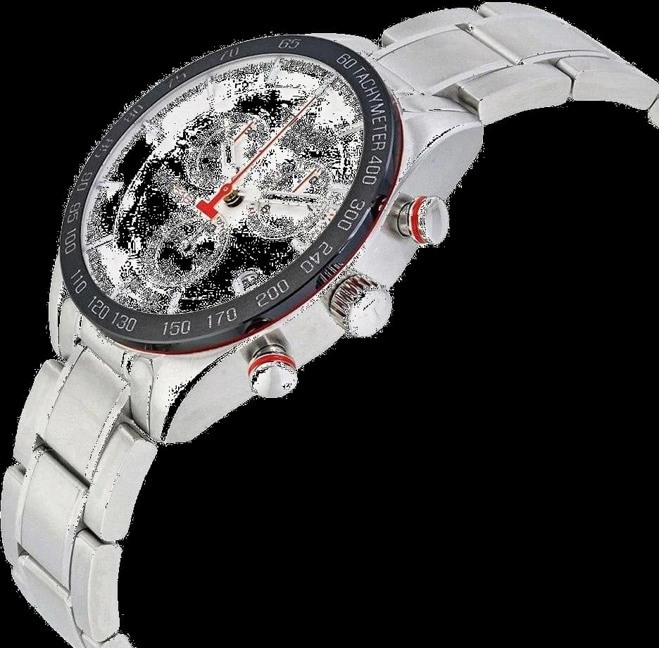 Visage cadran Tissot T1004171103100 affiche compteurs chronographe 30 minutes et 1/10e de seconde, guichet date à 4h30