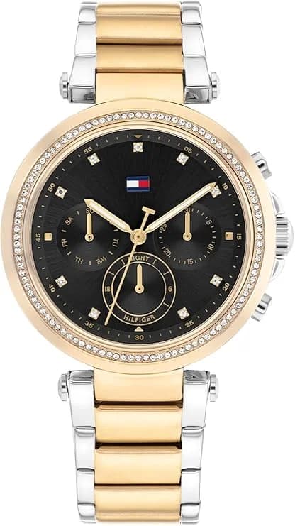 Montre Tommy Hilfiger 1782702 femme cadran noir bracelet acier